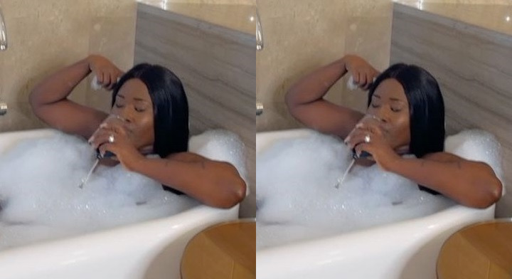  Married Fella Makafui Drops Video Of Herself While Bath!ng On Social Media