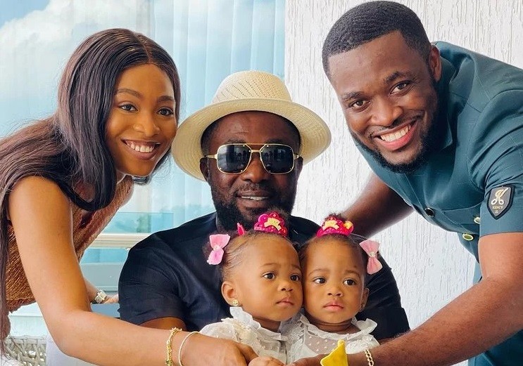 Bearded Osei Kwame Despite Hangs Out With His Grandchildren As They Celebrate Their First Birthday In Style