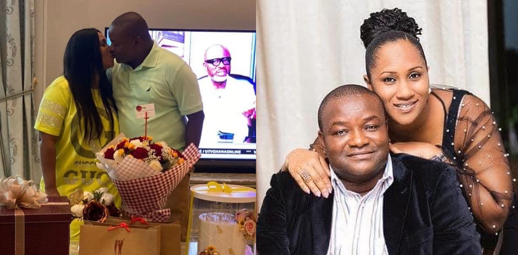 Hassan Ayariga Gives Wife A Passionate K!ss As They Celebrate Their Marriage Anniversary – See Photos