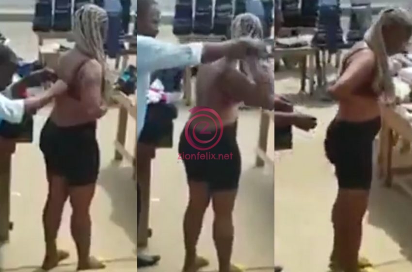  Beautiful Lady Goes Almost N@ked To Buy Fose Bra On The Streets Of Accra In Shocking Video