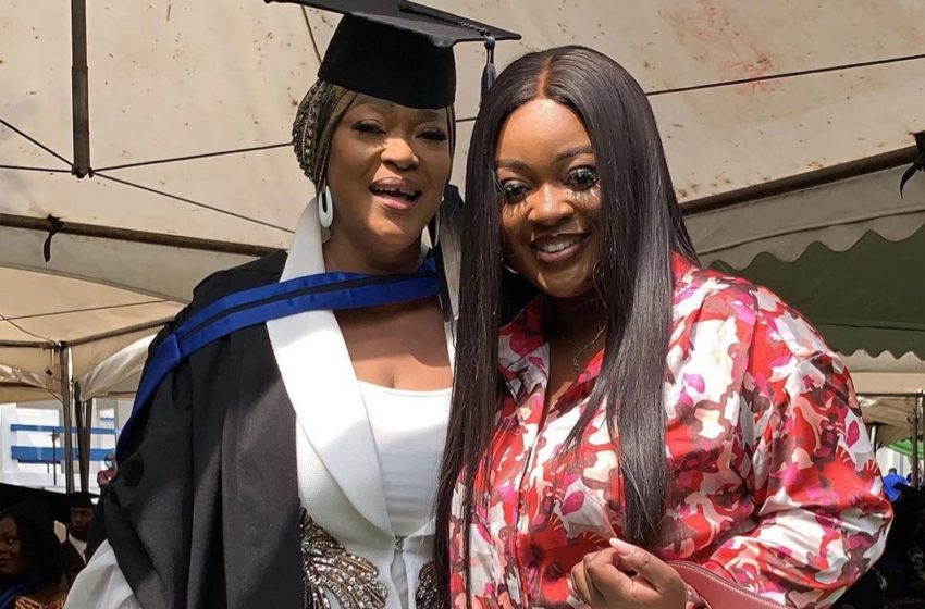 Actress Kalsoume Sinare Bags Degree From GIMPA; Actress Jackie Appiah Joins Her To Celebrate – Videos