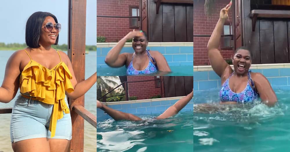  Abena Korkor Gives Followers Free Sh0w Under The Swimming Pool – Video