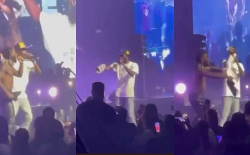  Lovely Scenes As Black Sherif Performs With Burna Boy In Nigerian During Homecoming Concert – Watch Videos