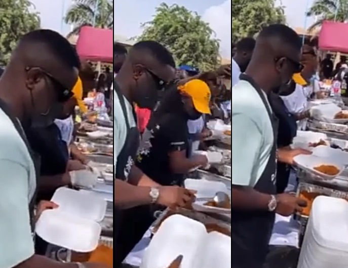  Sarkodie Feeds Kids At Twedease With His Special Jollof Rice – Watch Videos