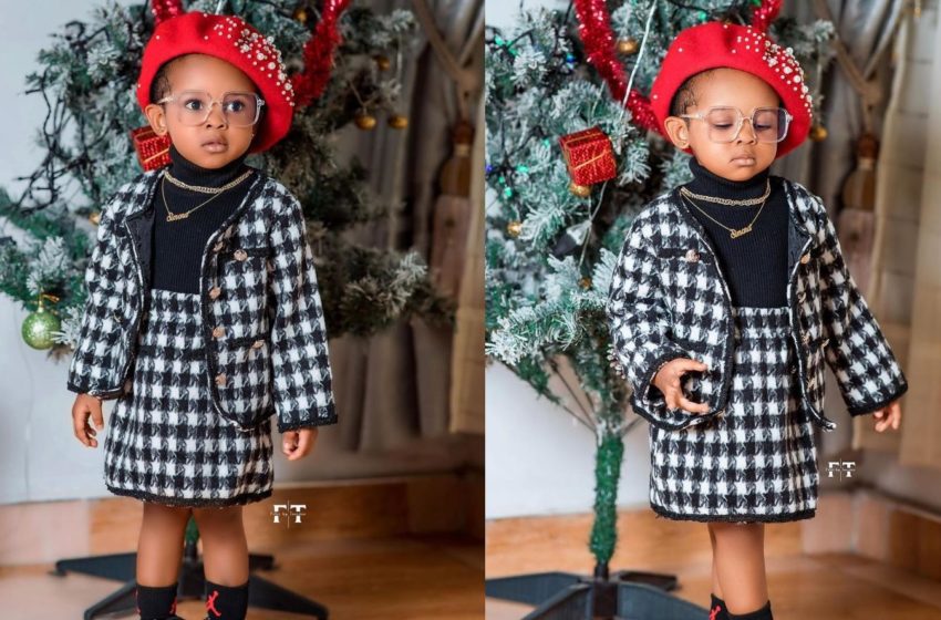  Strongman’s Adorable Daughter ‘Slays’ In Beautiful Christmas-themed Photos