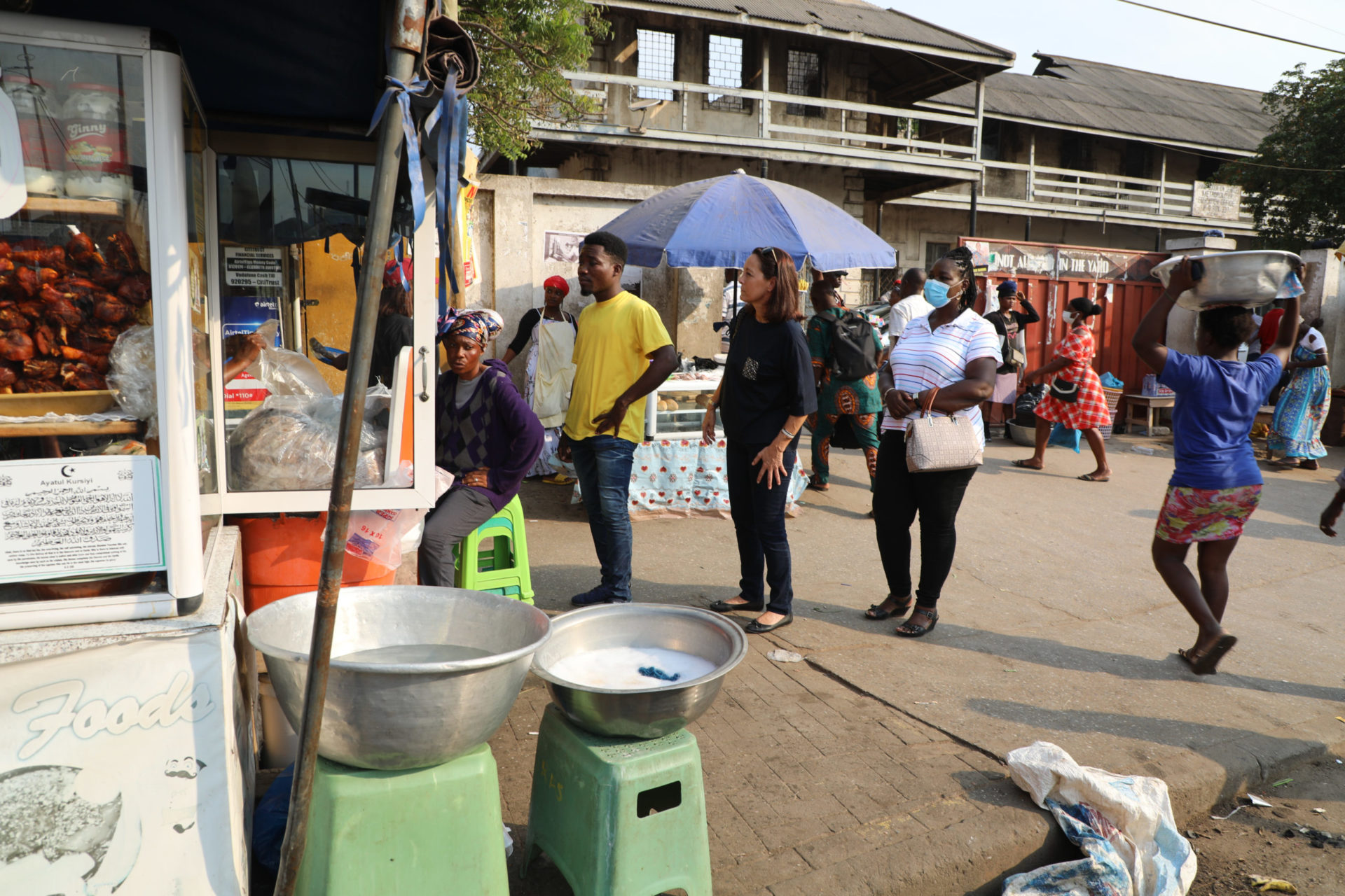 France Ambassador To Ghana, H.E Sophie Avé Spotted In A Queue To Buy Waakye (+Photos)