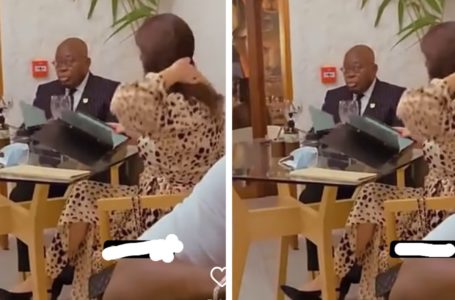 Video of President Akufo-Addo Hanging Out With Beautiful White Woman At A Restaurant Goes Viral