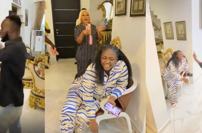  Tracey Boakye Dumbfounded As Akwaboah, Xandy Kamel, Diamond Appiah, And Other Big Stars Surprise Her At Her Home As She Celebrates Her Birthday – Watch Video