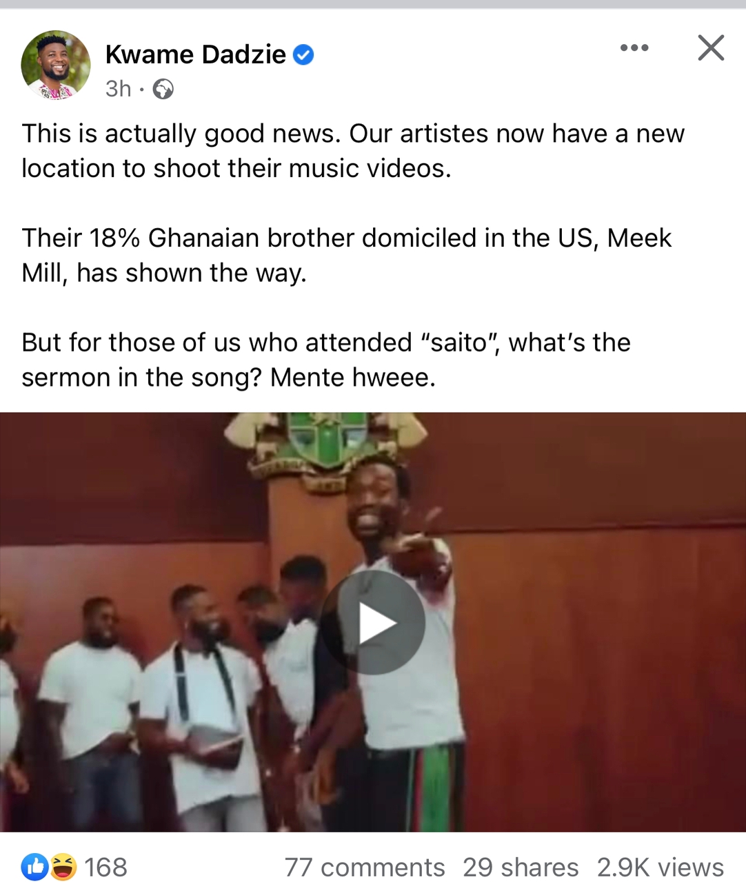 Ghanaians angry over Meek Mill's music video shot at Jubilee House