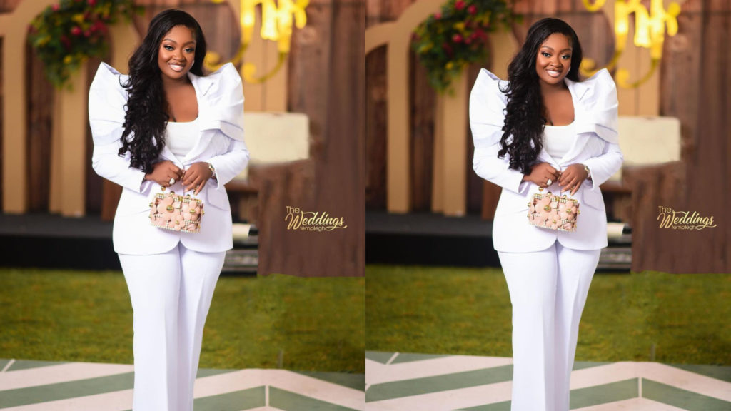 Jackie Appiah goes all-white and dazzles in first 2023 pictures as she rocks expensive designer clothes and shoes