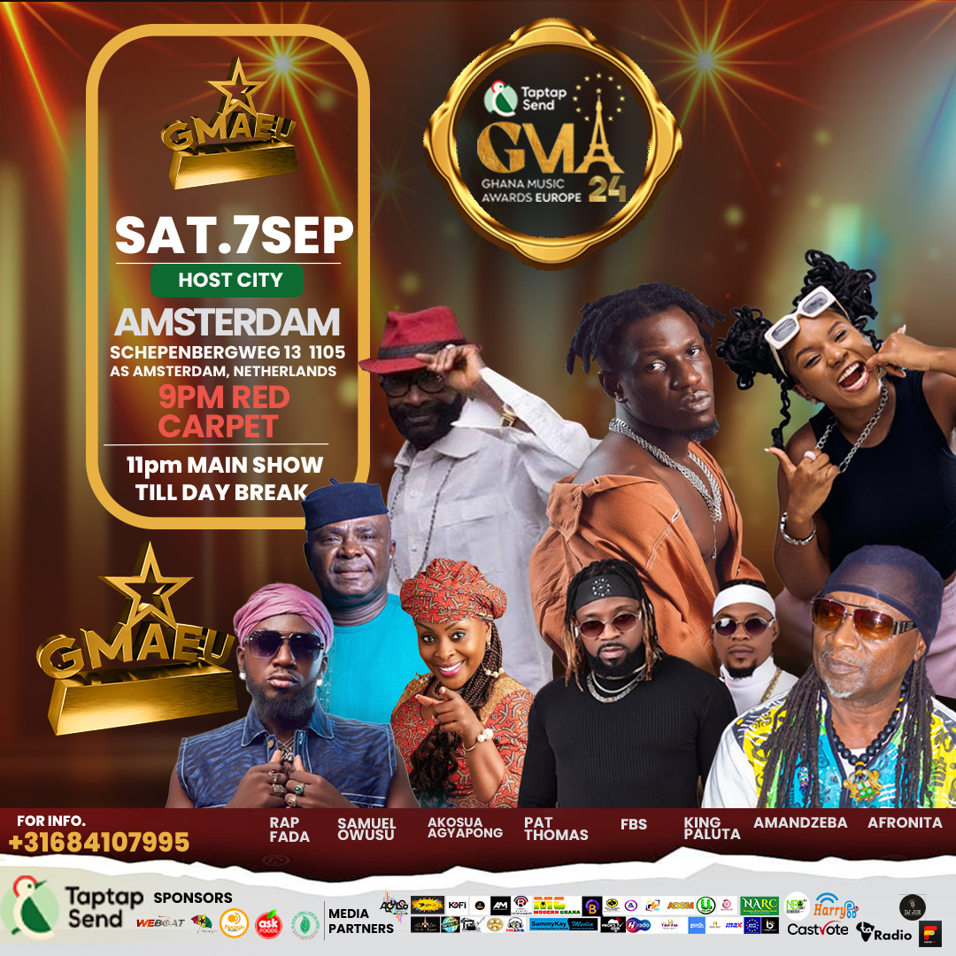 Ghana Music Awards Europe 2024: King Paluta And Other Top Ghanaian Artists Set To Thrill Fans In Amsterdam