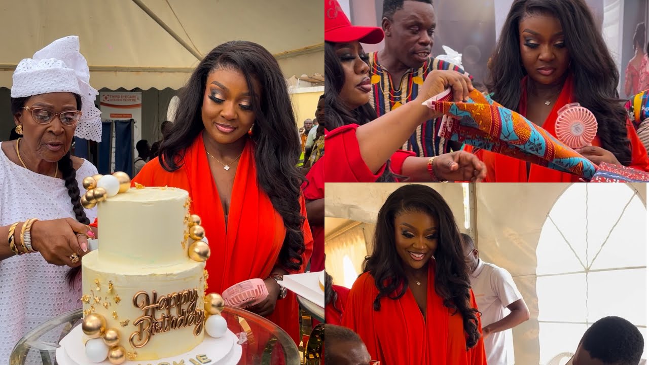 Video: Jackie Appiah Celebrates Birthday With Her Neighbours; Appreciates Their Support During A Fire Outbreak At Her House